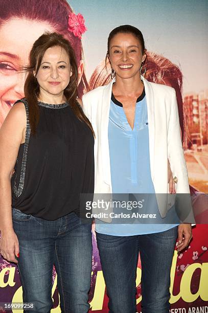 Spanish actresses Carmen Machi and Ingrid Rubio attend the "La Estrella" photocall at the Palafox cinema on May 20, 2013 in Madrid, Spain.