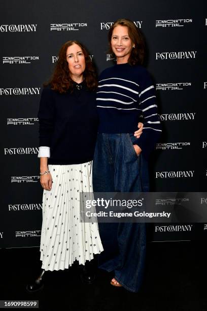 Clare Vivier and Christy Turlington attend the Fast Company Innovation Festival at Convene on September 19, 2023 in New York City.