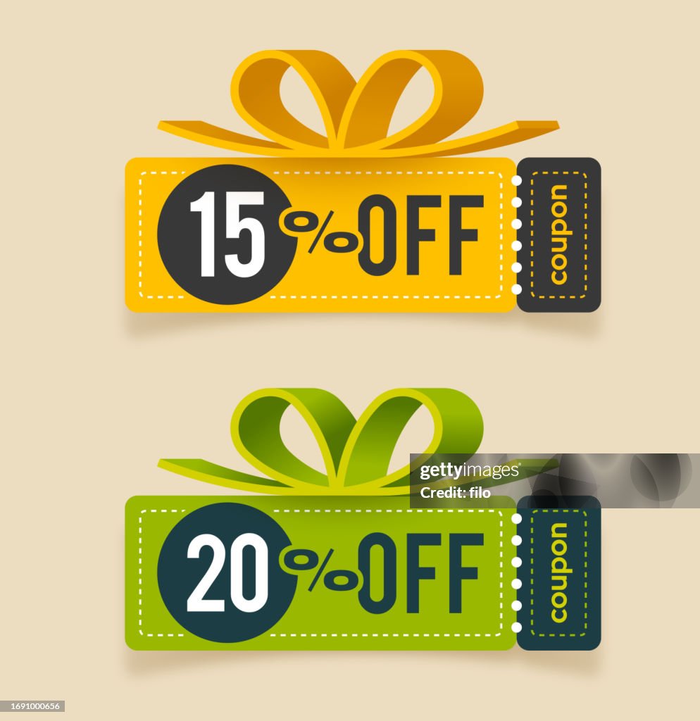 Promo Ribbon Examples Coupon Discount Ribbon Bow Promo Code Design Element High-Res Vector ...