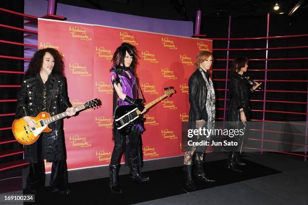 General view of wax figures of X Japan band members is seen at Madame Tussauds on May 20, 2013 in Tokyo, Japan.