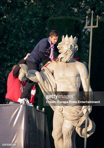 Gabriel Fernandez Arenas celebrates winning Spanish King's Cup after winning Real Madrid CF at Neptuno Square on May 18, 2013 in Madrid, Spain....