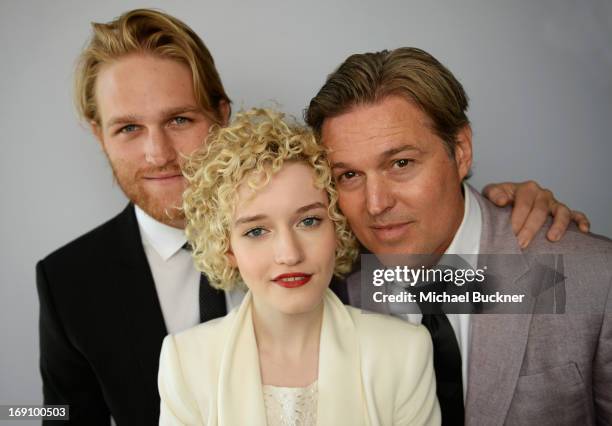 Actor Wyatt Russell, actress Julia Garner and actor Bill Sage of the film, "We Are What We Are" poses for a portrait at the Variety Studio at Chivas...