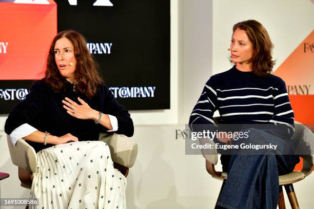 Clare Vivier and Christy Turlington speak at the Fast Company Innovation Festival at Convene on September 19, 2023 in New York City.