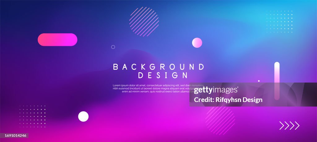 Abstract multi colored dark blue and purple gradient fluid background design. Neon glowing fluid abstract design on dark background