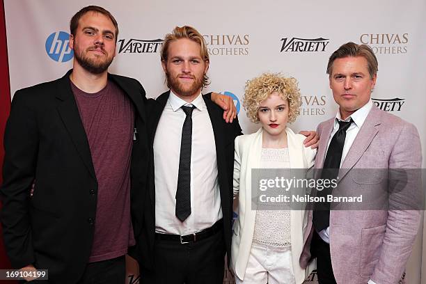 Jim Mickle, Wyatt Russell, Julia Garner and Bill Sage attend the Variety Studio at Chivas House on May 20, 2013 in Cannes, France.