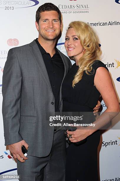 Peter Hogan and Olympian swimmer Kaitlin Sandeno arrive at the Sports Spectacular 28th Anniversary Gala at the Hyatt Regency Century Plaza on May 19,...