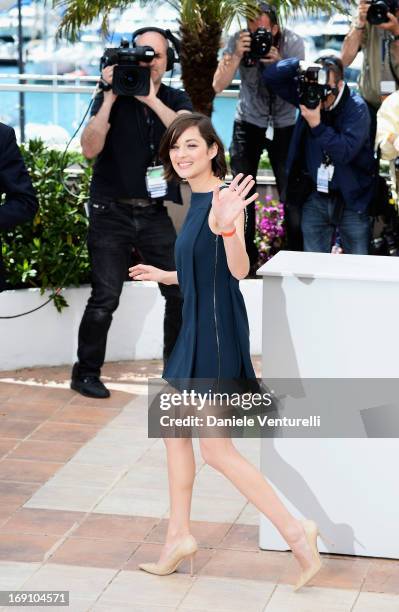 Actress Marion Cotillard attends the photocall for 'Blood Ties' during the 66th Annual Cannes Film Festival at the Palais des Festivals on May 20,...