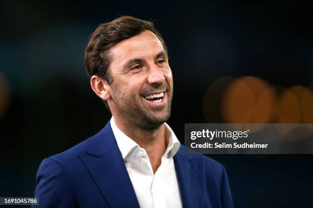 Darijo Srna, Sports Director of Shakhtar Donetsk, reacts prior to the UEFA Champions League Group H match between FC Shakhtar Donetsk and FC Porto at...