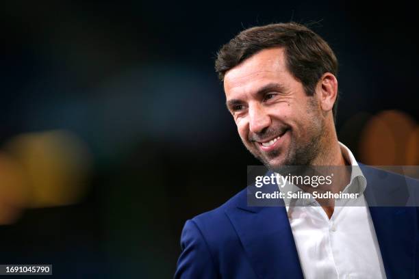 Darijo Srna, Sports Director of Shakhtar Donetsk, reacts prior to the UEFA Champions League Group H match between FC Shakhtar Donetsk and FC Porto at...