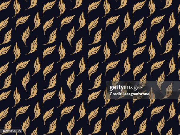 seamless foliate vector pattern - leaf pattern background stock illustrations