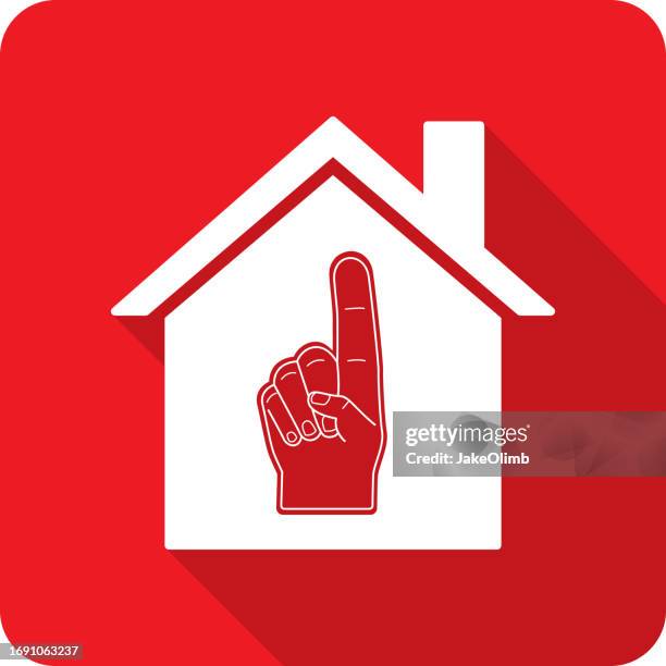 house foam finger icon silhouette - pep rally stock illustrations