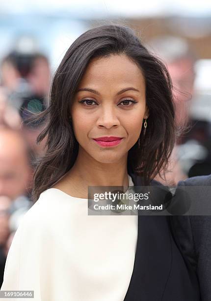 Zoe Saldana attends the photocall for 'Blood Ties' at The 66th Annual Cannes Film Festival on May 20, 2013 in Cannes, France.