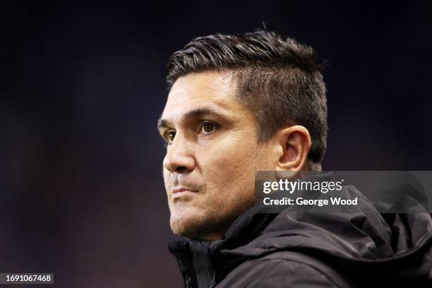 Xisco Munoz, Manager of Sheffield Wednesday, looks on prior to the Sky Bet Championship match between Sheffield Wednesday and Middlesbrough at...