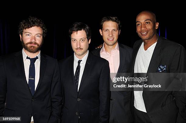 Danny Masterson, Adam Busch, Michael Cassidy and James Leisure attend the 2013 TNT/TBS Upfront presentation at Hammerstein Ballroom on May 15, 2013...