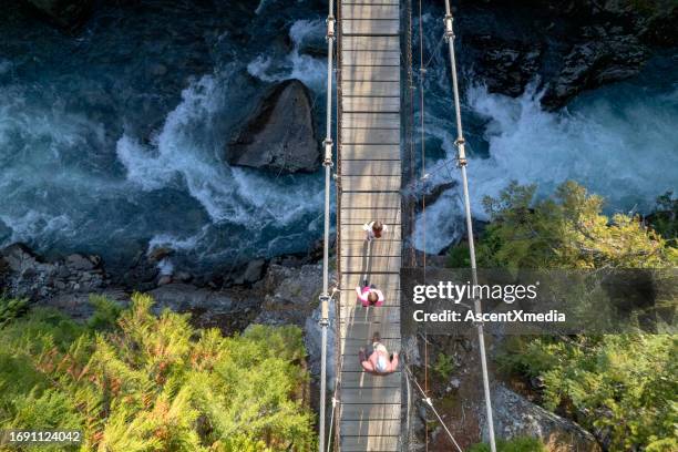 father and daughters exploring nature - mother nature stock pictures, royalty-free photos & images