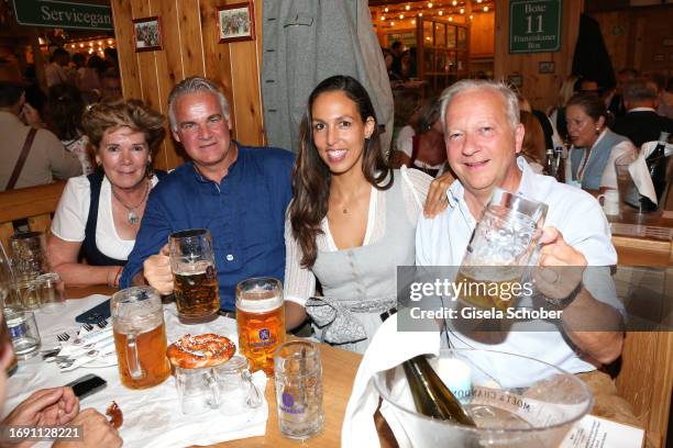 Bettina von dem Knesebeck, Alexander Freiherr von Cramm, Isabelle von Crailsheim and Moritz von Crailsheim during the 188th Oktoberfest at...