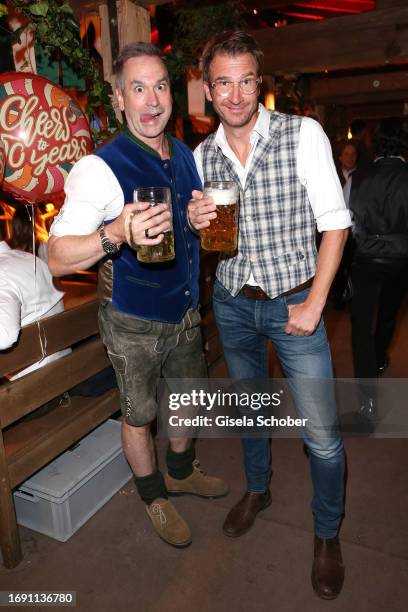 Manou Lubowski and Heiko Ruprecht during the 188th Oktoberfest at Käferzelt on September 26, 2023 in Munich, Germany.