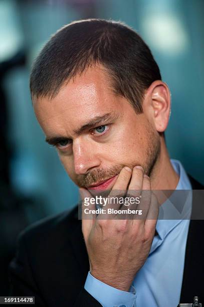 Jack Dorsey, chairman and co-founder of Twitter Inc., pauses during a Bloomberg West Television interview in San Francisco, California, U.S., on...