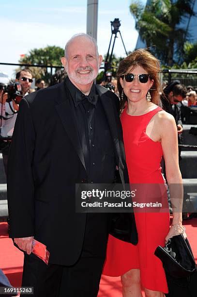 Director Brian De Palma and guest attends the premiere for 'Un Chateau en Italie' during the 66th Annual Cannes Film Festival at Palais des Festivals...