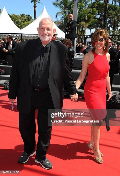 Director Brian De Palma and guest attends the premiere for 'Un Chateau en Italie' during the 66th Annual Cannes Film Festival at Palais des Festivals...