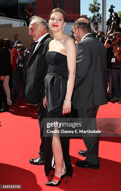 Celine Sallette attends the premiere for 'Un Chateau en Italie' during the 66th Annual Cannes Film Festival at Palais des Festivals on May 20, 2013...