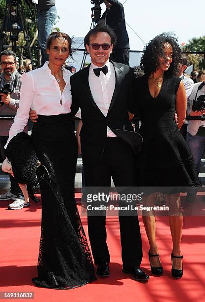 Karine Silla Perez and Vincent Perez attend the premiere for 'Un Chateau en Italie' during the 66th Annual Cannes Film Festival at Palais des...