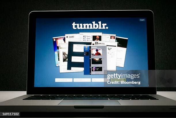 Tumblr Inc. Sign in page is displayed for a photograph in New York, U.S., on Monday, May 20, 2013. Yahoo! Inc. Is buying blogging network Tumblr Inc....