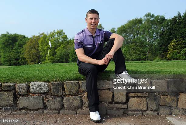 Andrew Scrimshaw of Close House Golf Club poses for a photograph after winning the Powerade PGA Assistants' Championship Regional Qualifier at...