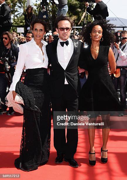 Vincent Perez and Karine Silla Perez attend the Premiere of 'Un Chateau En Italie' during the 66th Annual Cannes Film Festival at the Palais des...