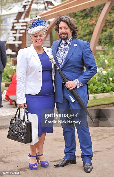 Jackie Llewellyn-Bowen and Laurence Llewellyn-Bowen attend the Chelsea Flower Show press and VIP preview day at Royal Hospital Chelsea on May 20,...