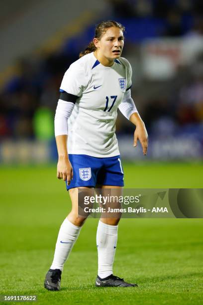 Melisa Filis of England during the Women's International Friendly between England Women U23 and Belgium U23 at The Croud Meadow on September 25, 2023...