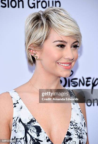 Actress Chelsea Kane arrives at the Disney Media Networks International Upfronts at Walt Disney Studios on May 19, 2013 in Burbank, California.