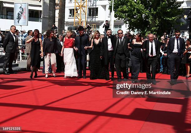 The cast attends the 'Un Chateau En Italie' Premiere during the 66th Annual Cannes Film Festival at Grand Theatre Lumiere on May 20, 2013 in Cannes,...