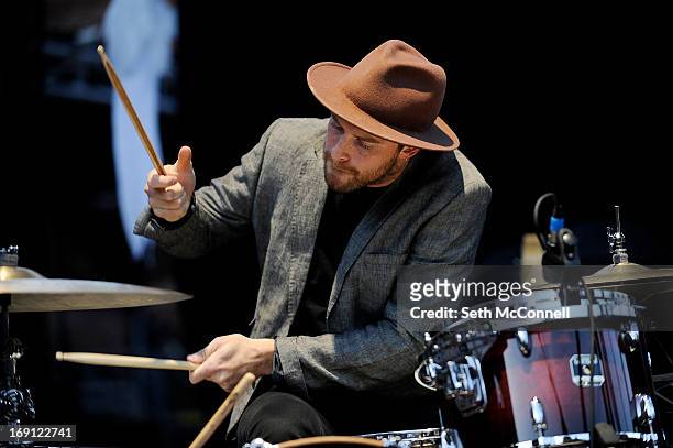 Paper Route drummer Gavin McDonald performs at Red Rocks Amphitheatre on May 16, 2013 in Morrison, Colorado.