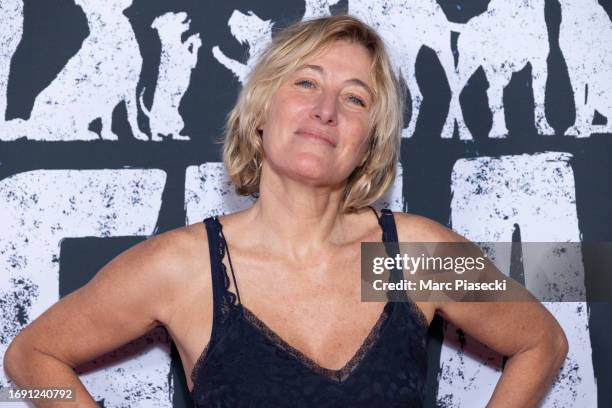 Valeria Bruni Tedeschi attends the "Dogman" premiere at Cinema UGC Normandie on September 19, 2023 in Paris, France.