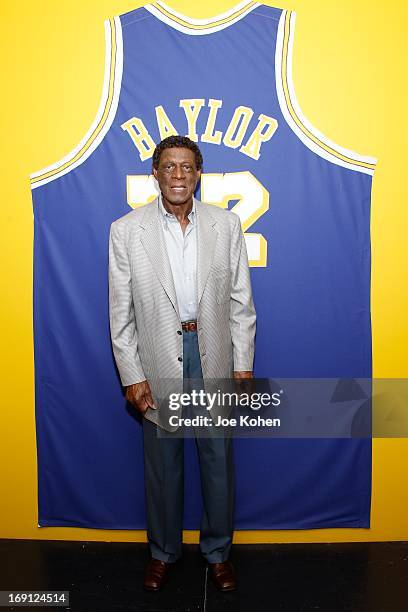 Eleven-Time NBA All-Star Basketball Hall Of Fame Inductee Elgin Baylor poses for a photo during a Collection Media Preview, at Julien's Auctions...