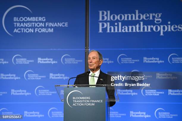 Special Envoy on Climate Ambition and Solutions and Co-Chair, Glasgow Financial Alliance for Net Zero Michael R. Bloomberg speaks onstage during The...