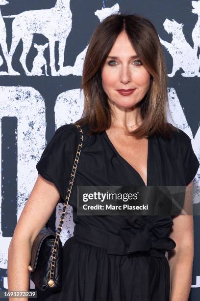 Elsa Zylberstein attends the "Dogman" premiere at Cinema UGC Normandie on September 19, 2023 in Paris, France.