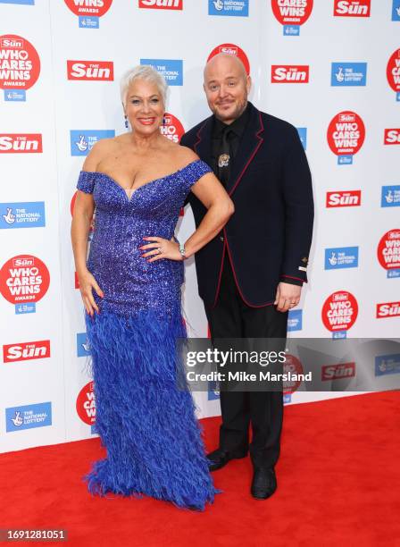 Denise Welch and Lincoln Townley attend The Sun's "Who Cares Wins" Awards 2023 at The Roundhouse on September 19, 2023 in London, England.