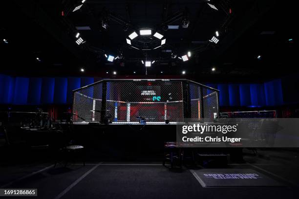 General view of the Octagon prior to Dana White's Contender Series season seven, week seven at UFC APEX on September 19, 2023 in Las Vegas, Nevada.