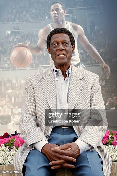 Eleven-Time NBA All-Star Basketball Hall Of Fame Inductee Elgin Baylor poses for a photo duringa Collection Media Preview At Julien's Auctions at...