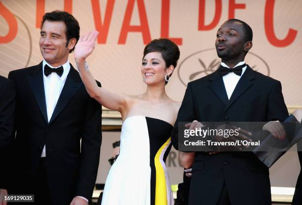 Actor Clive Owen, Actress Marion Cotillard and Actor Jamie Hector attend the 'Blood Ties' Premiere during the 66th Annual Cannes Film Festival at the...