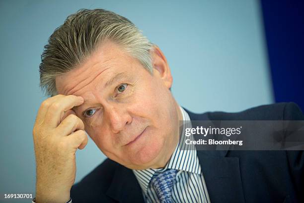 Karel De Gucht, trade commissioner for the European Union, speaks during an interview in New York, U.S., on Monday, May 20, 2013. The European...