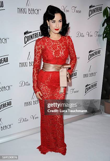 Cointreau & Nikki Beach present Dita Von Teese during the 66th Annual Cannes Film Festival at Boulevard de la Croisette on May 20, 2013 in Cannes,...