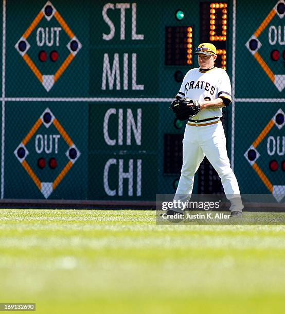 Brandon Inge of the Pittsburgh Pirates plays the field against the Washington Nationals during the game on May 5, 2013 at PNC Park in Pittsburgh,...