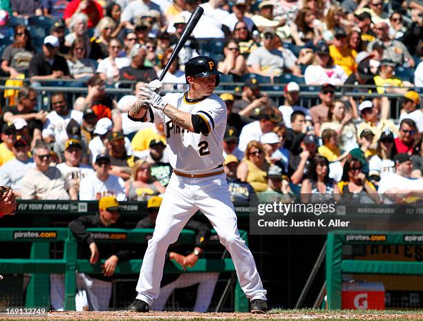 Brandon Inge of the Pittsburgh Pirates bats against the Washington Nationals during the game on May 5, 2013 at PNC Park in Pittsburgh, Pennsylvania.