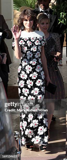 Milla Jovovich sighted leaving the L'Oreal cocktail reception during The 66th Annual Cannes Film Festival on May 20, 2013 in Cannes, France.