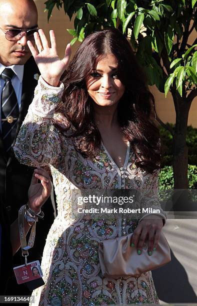 Aishwarya Rai sighted leaving the L'Oreal cocktail reception during The 66th Annual Cannes Film Festival on May 20, 2013 in Cannes, France.