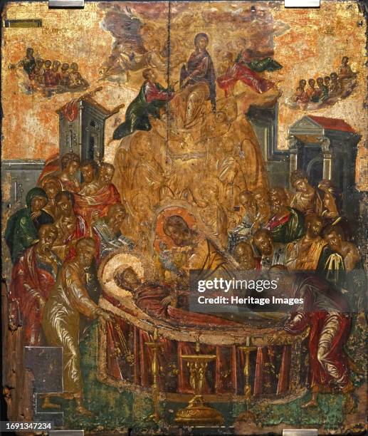 The Dormition of the Virgin, before 1567. Found in the collection of the Dormition of the Virgin Church, Syros. Creator: El Greco, Dominico .