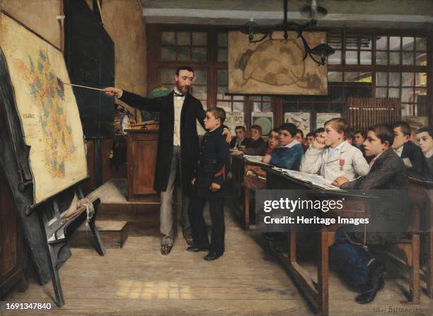 The Geography Lesson or "The Black Spot", circa 1887. Found in the collection of the Deutsches Historisches Museum. Creator: Bettannier, Albert .